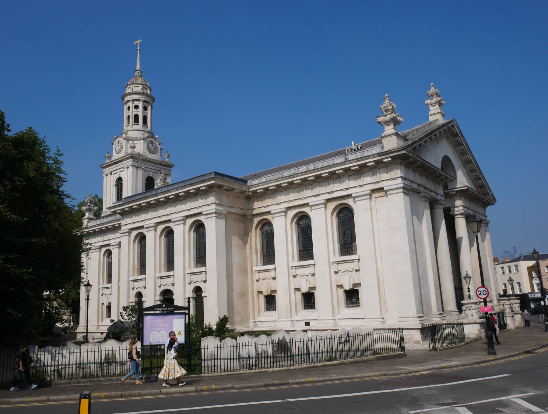 St Alfege Church in Greenwich seen from the southeast